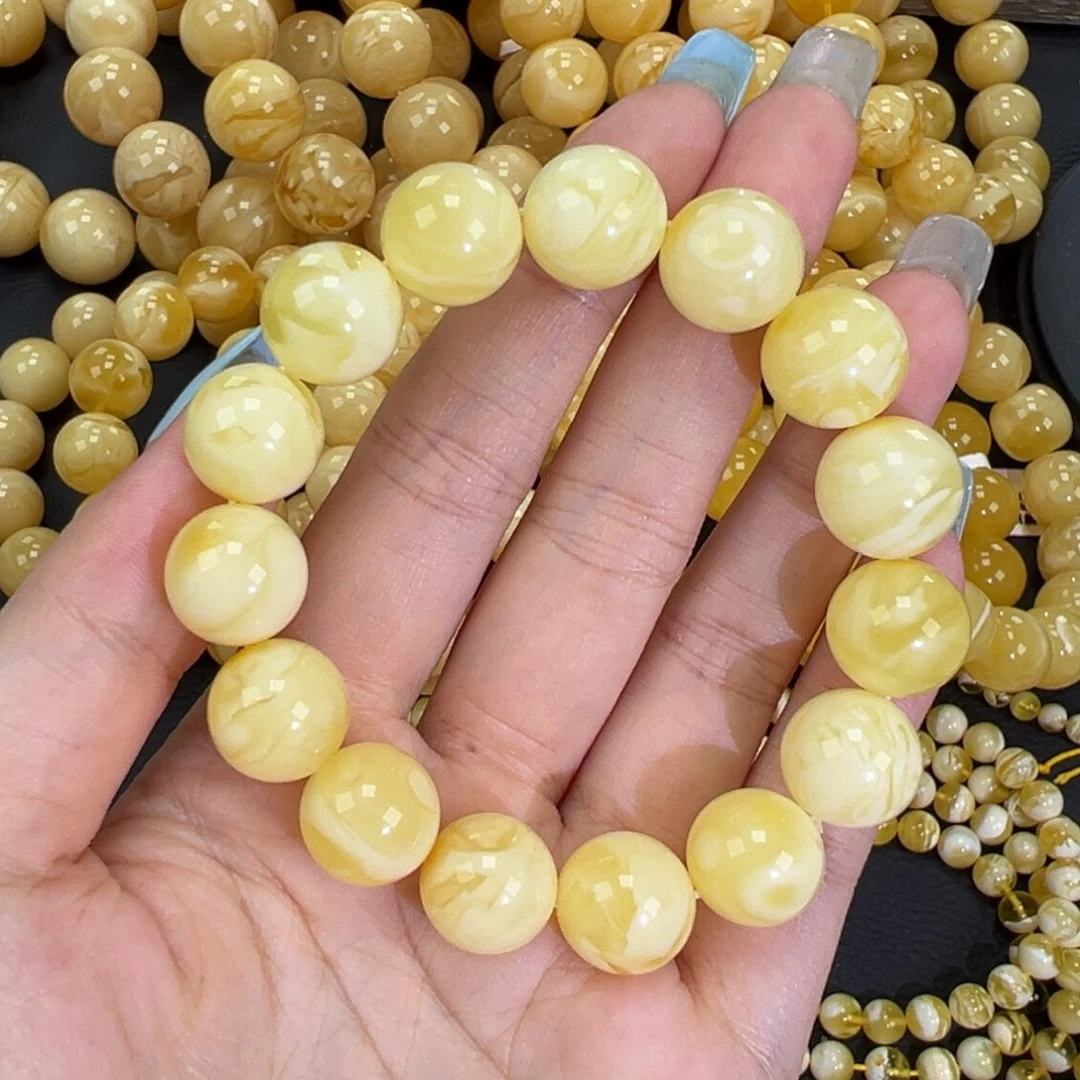 琥珀未镶嵌手链21.6白蜡妖花