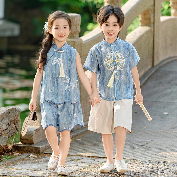 六一儿童演出服小学生汉服2025新款夏季姐弟幼儿园表演服装中国风