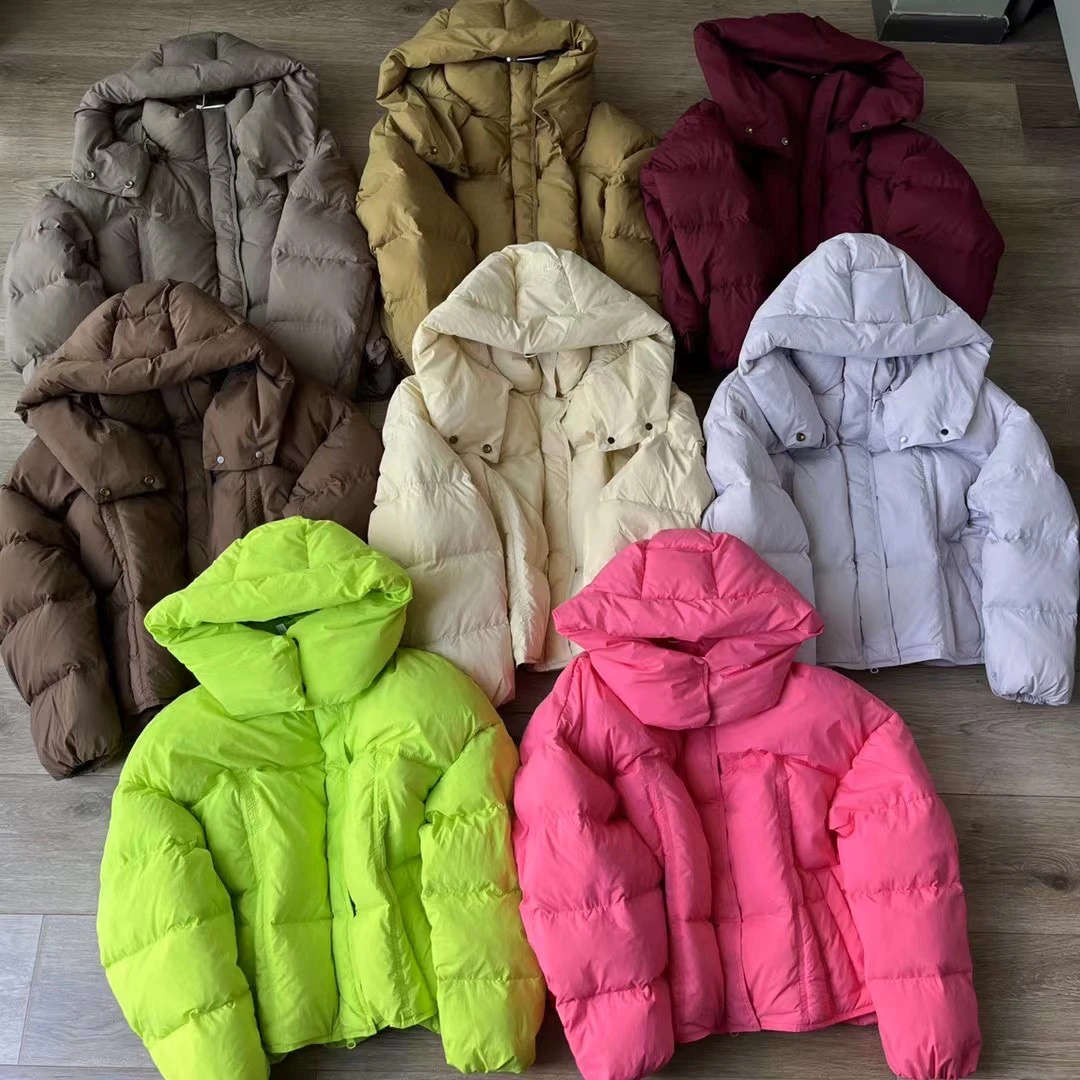 9020韩版连帽白鸭绒宽松短款冬季羽绒服