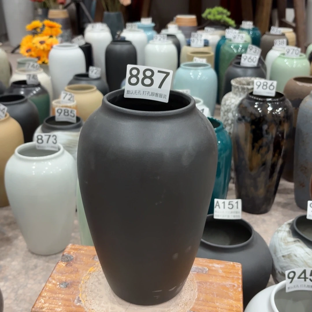 摆件瑕疵887 景德镇陶瓷花瓶高27口9.5