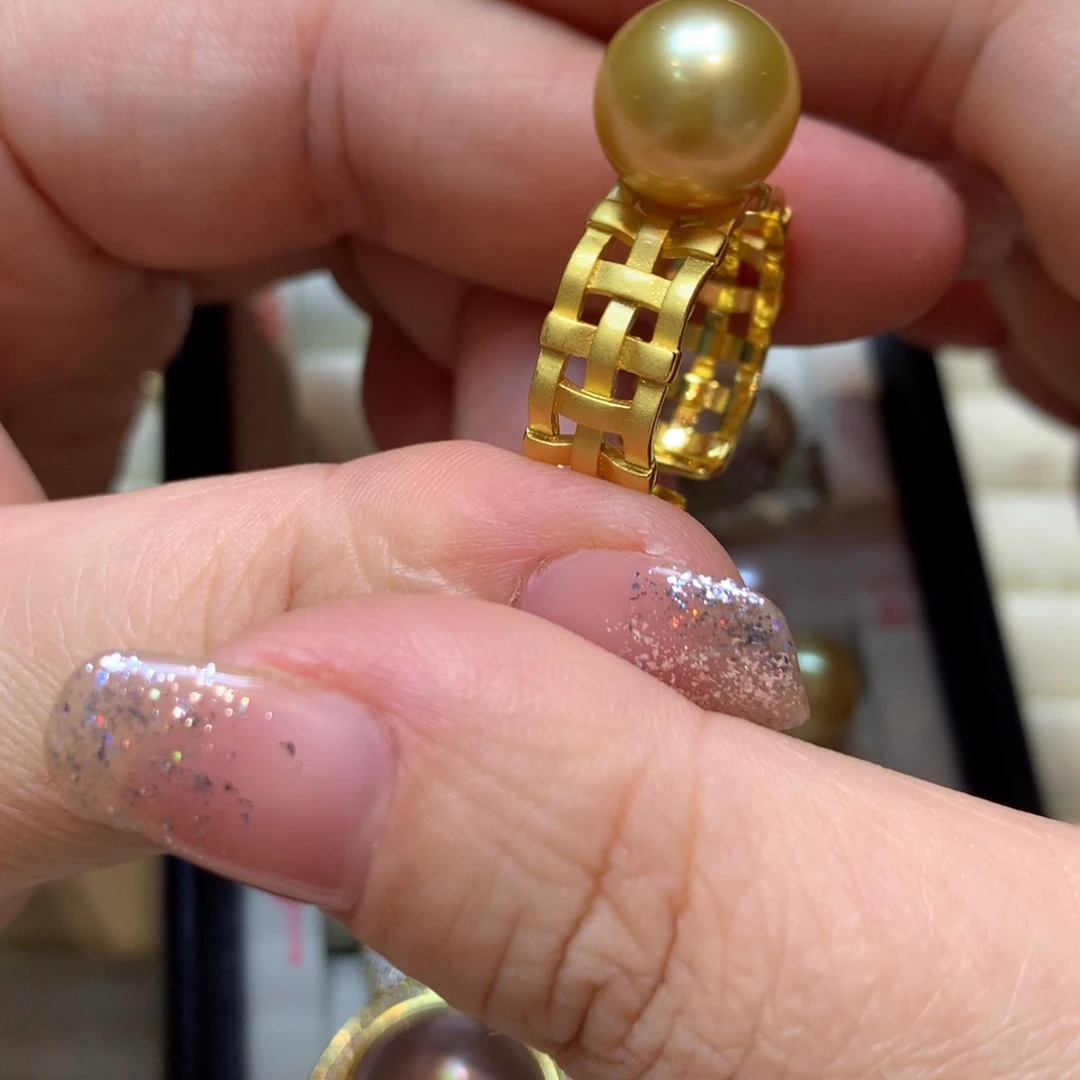 海水珍珠戒指银S925镶嵌