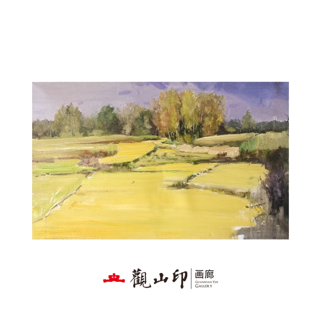 SMK原创手绘风景油画60x100cm轻奢美式风玄关沙发背景挂画3235