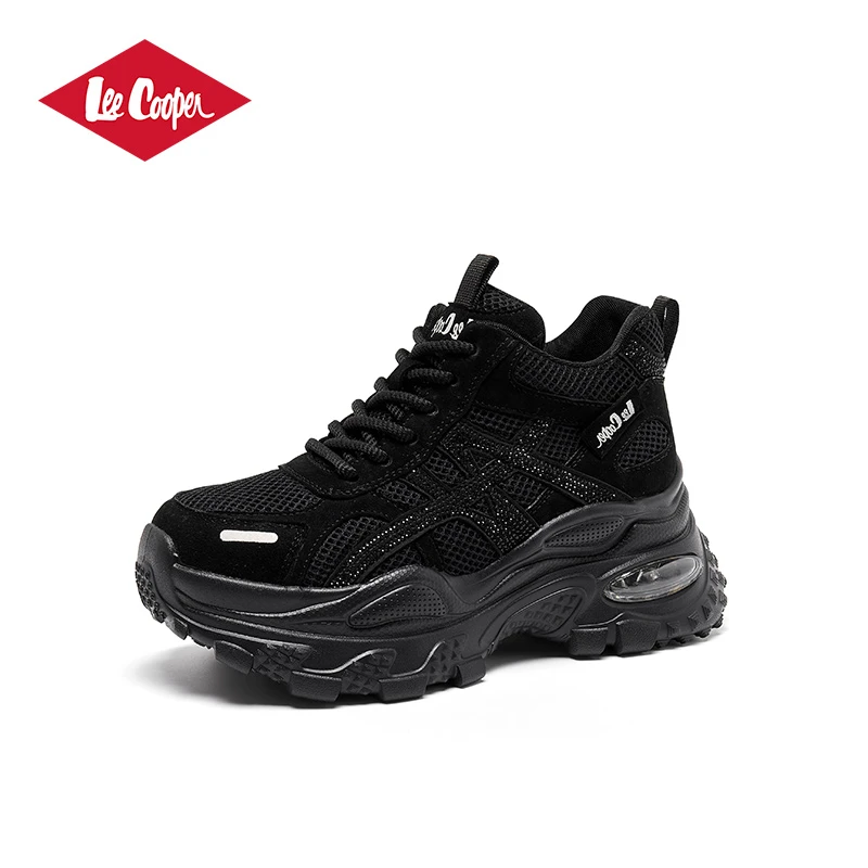 LEE COOPER机能风厚底水钻老爹鞋女2025秋季新款增高气垫休闲鞋网