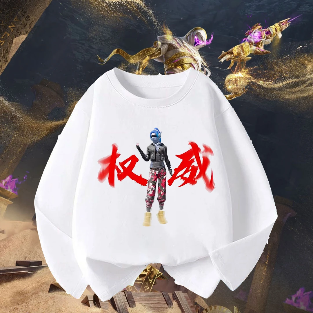 春秋2025爆款权威潮流网红印花和平同款精英纯棉童装长袖学生上衣