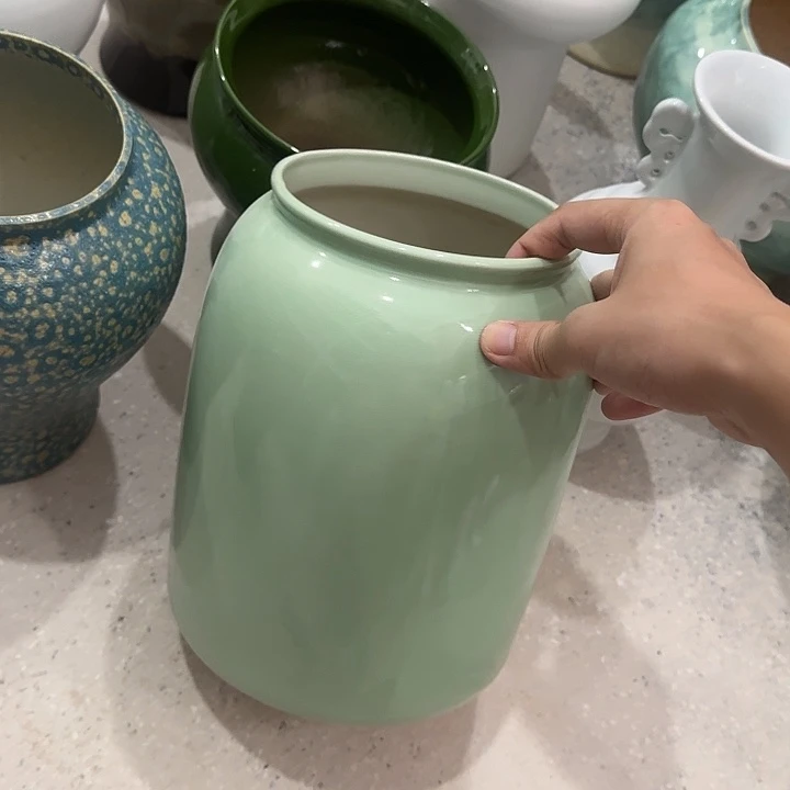 白泥花盆微瑕无孔