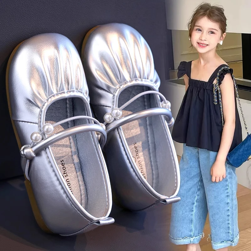 36I℃断码女童小皮鞋新款夏季儿童芭蕾单鞋女孩软底玛丽珍豆豆鞋