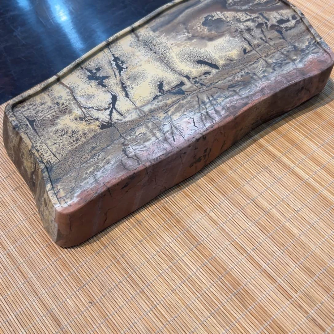 天然国画石干泡台25*12