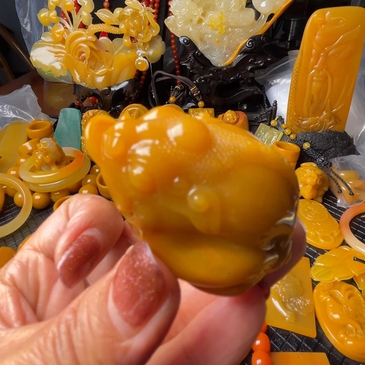 未镶嵌石英质玉（黄龙玉）颈饰