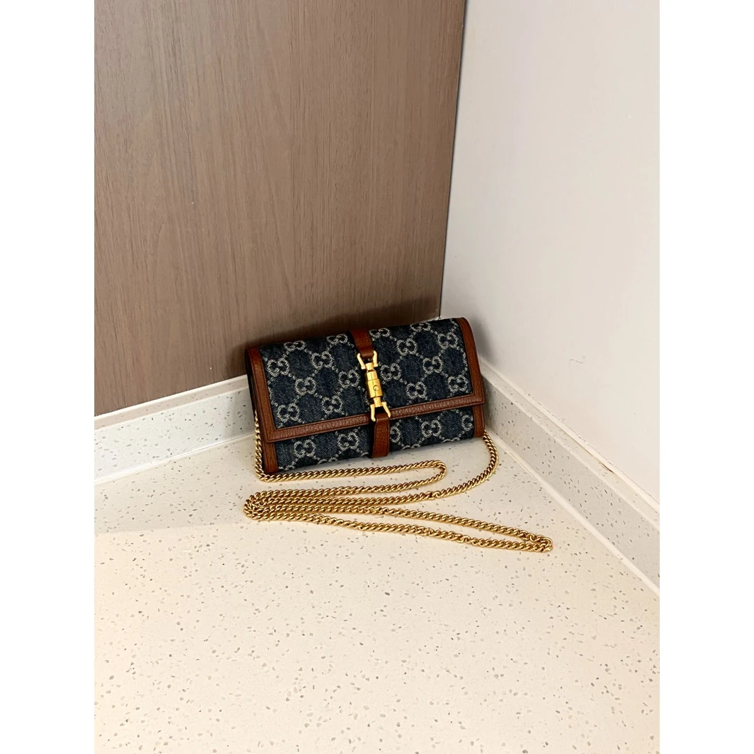 95新 GUCCI/古驰 单肩斜挎链条包