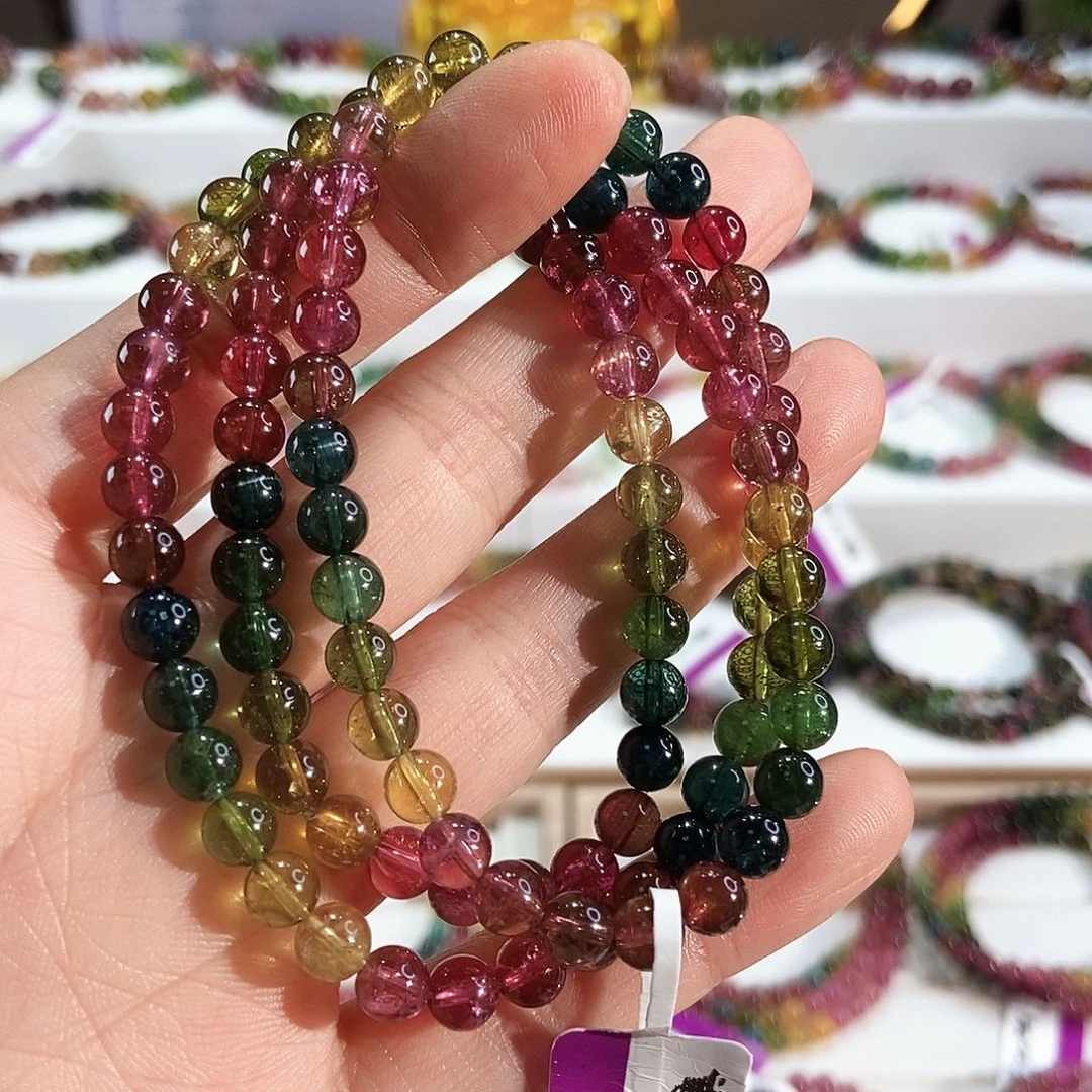 未镶嵌碧玺手链G2608三圈颜色微差