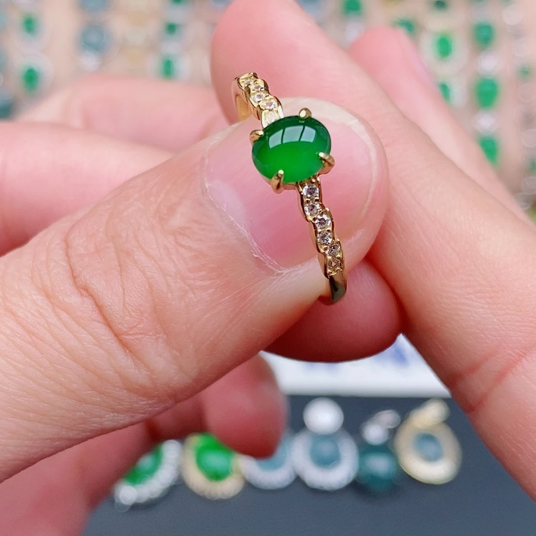 银S925镶嵌戒指翡翠