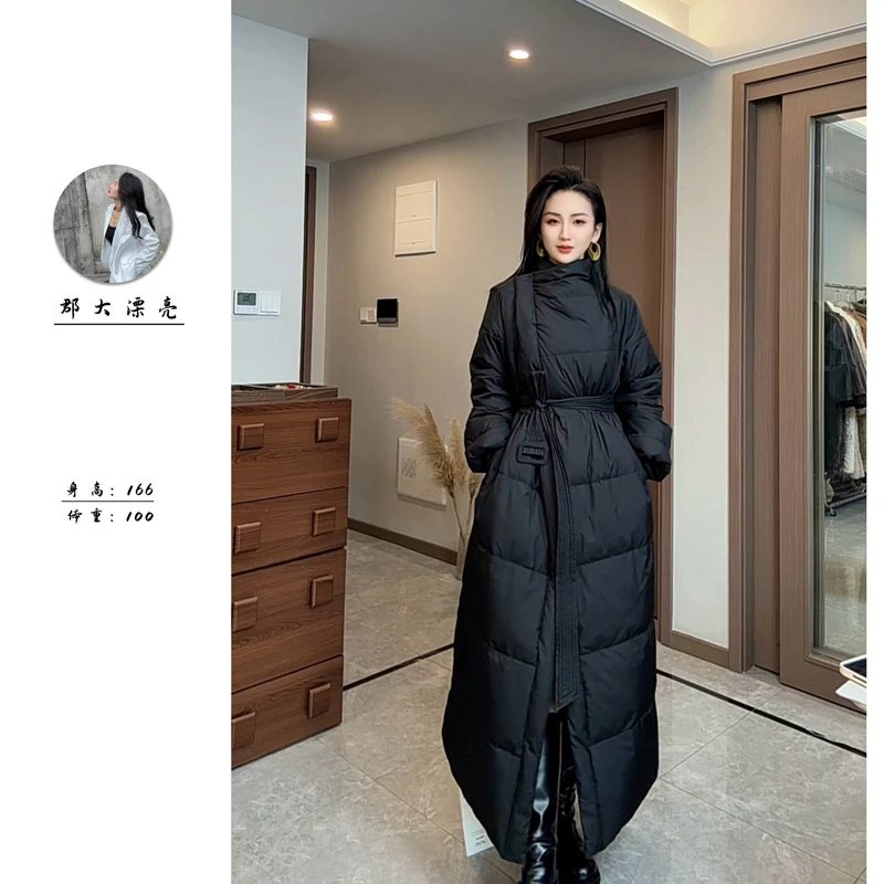 【一郡专属】秋冬新款韩版宽松大摆百搭潮流羽绒保暖长款外套女8882