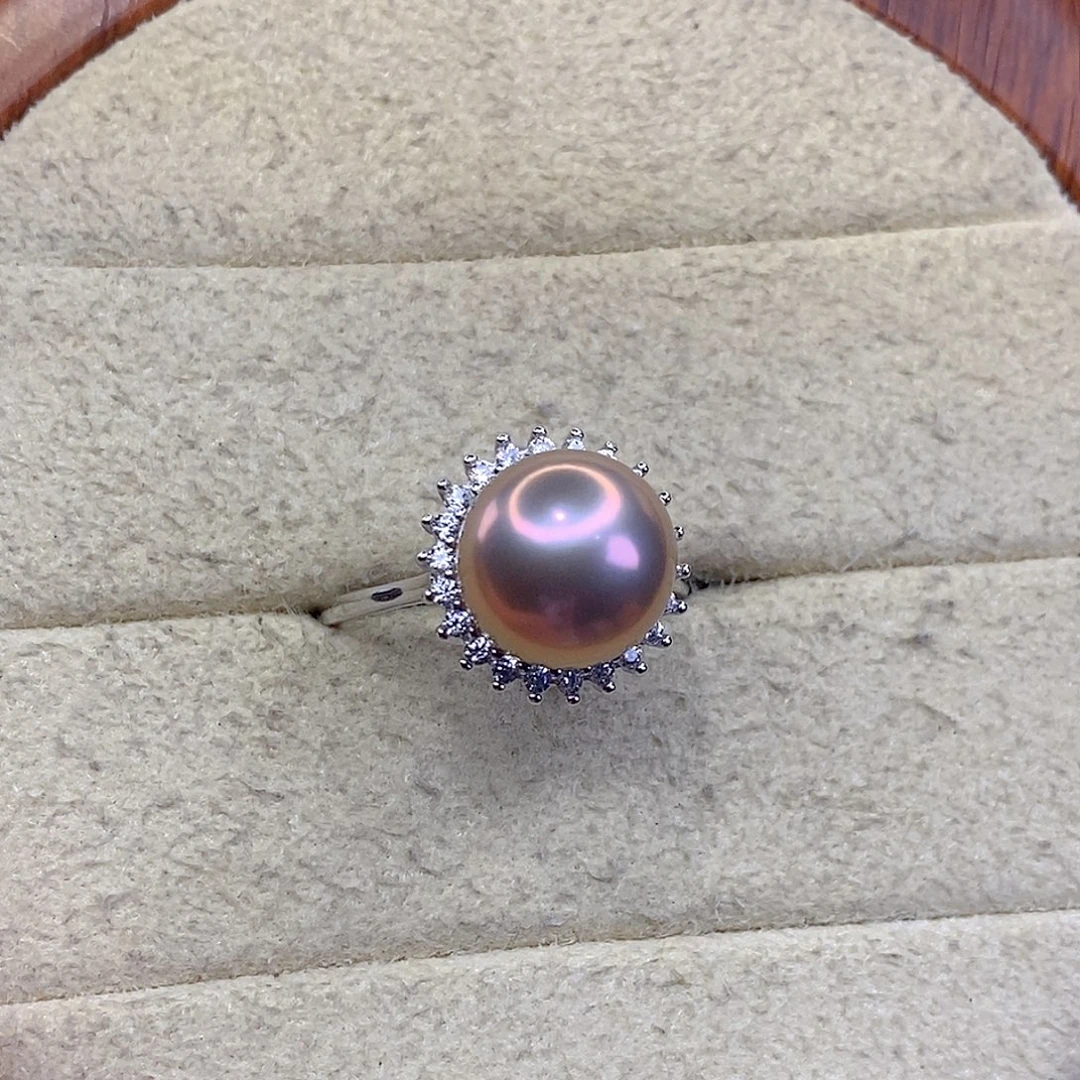 戒指淡水珍珠银S925镶嵌F