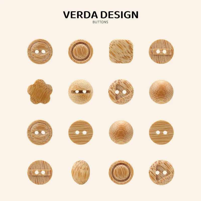 木韵年轮高档原木色天然竹子纽扣衬衫棉麻DIY扣子高脚纽扣