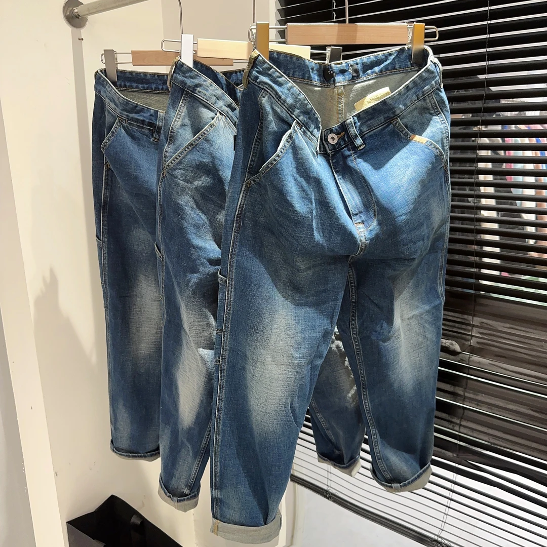 太家 男款重工水洗锥型牛仔裤 DM24B436