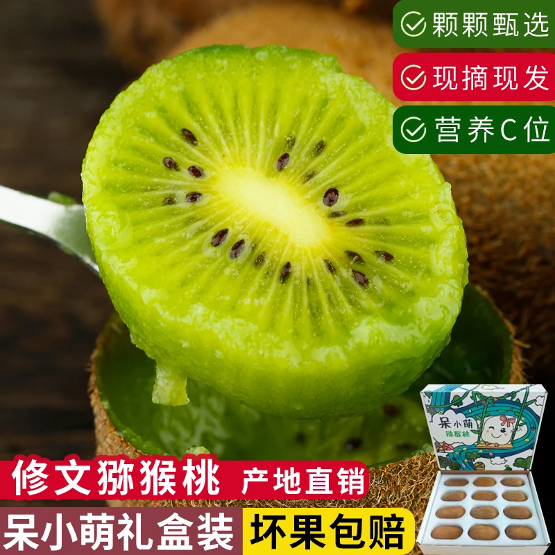 正宗修文猕猴桃12枚果园现摘直发当季绿心奇异新鲜水果呆小萌礼盒