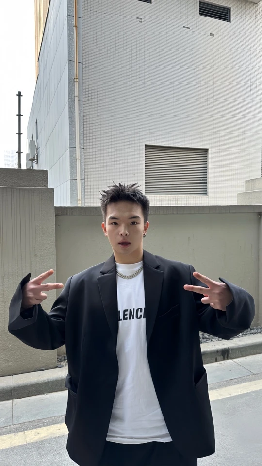 FALL OF ANGELS 无痕垫肩轮廓感挺拔简约宽松休闲高级西装黑色