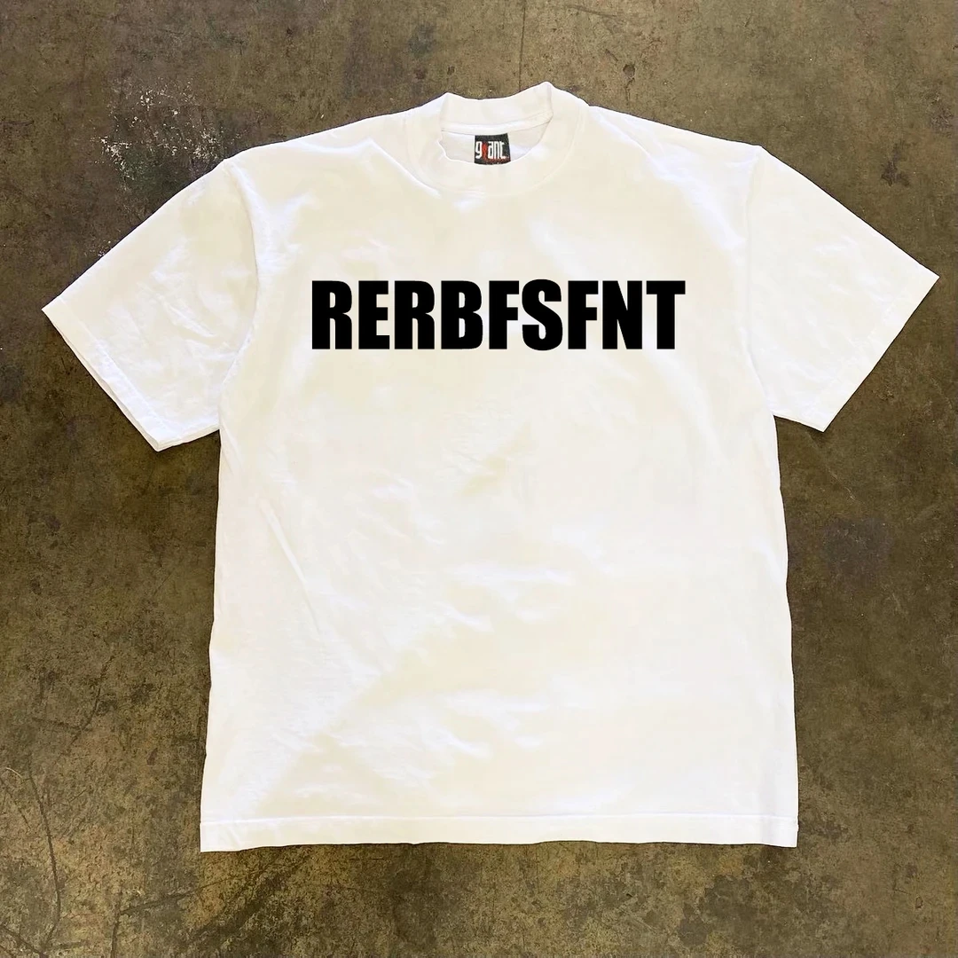 重磅美式潮流简约字母印花纯棉宽松短袖t恤夏季青少年休闲体恤衫