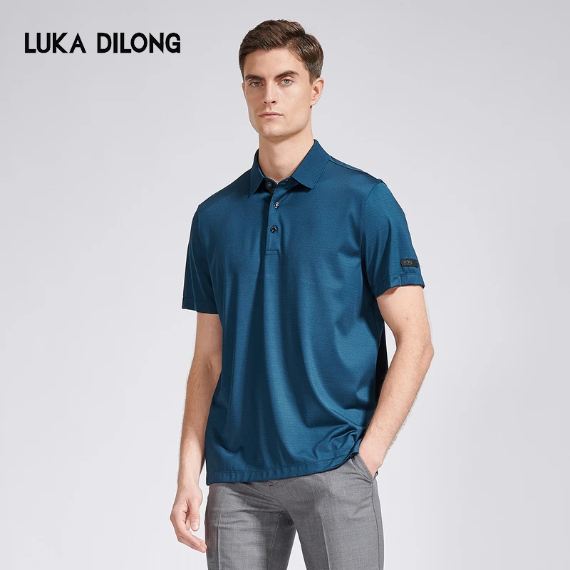 路卡迪龙【冰蚕丝】男士夏季短袖休闲商务纯色POLO衫182222103