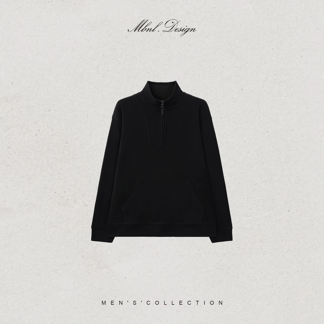 MBNL-F「立领半拉链」秦磊男装拉绒套头半高领卫衣LL-6678