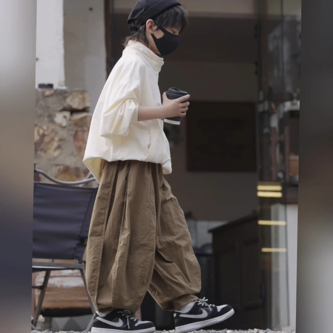 【刘刘妈】2025春秋季亲子新款复古宽松日系韩版时尚 百搭休闲裤