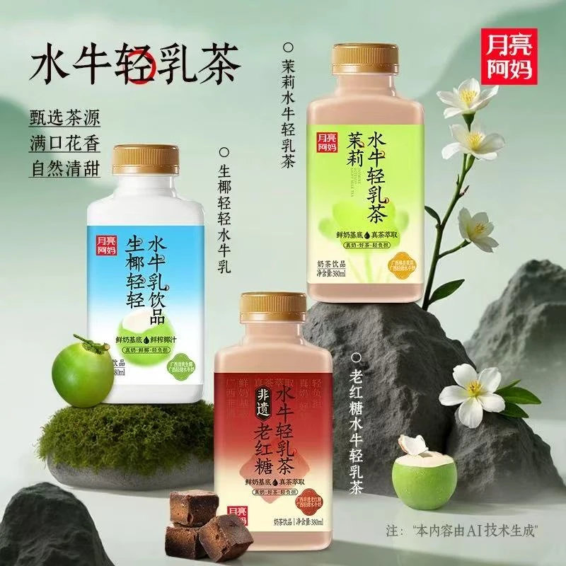 【达人专属】月亮阿妈广西水牛乳轻乳茶奶茶三口味220mlx10瓶