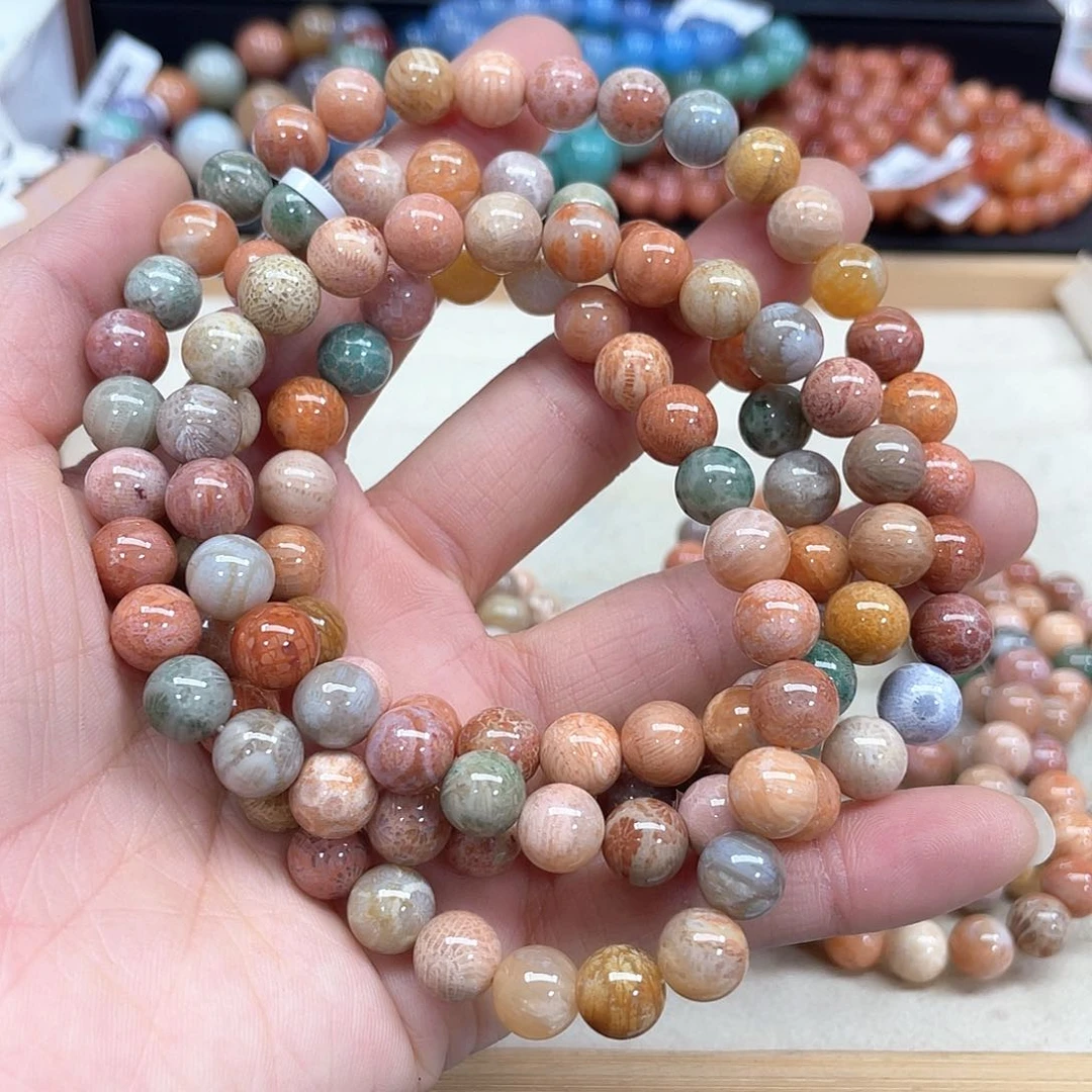 硅化珊瑚（珊瑚玉）未镶嵌手链203