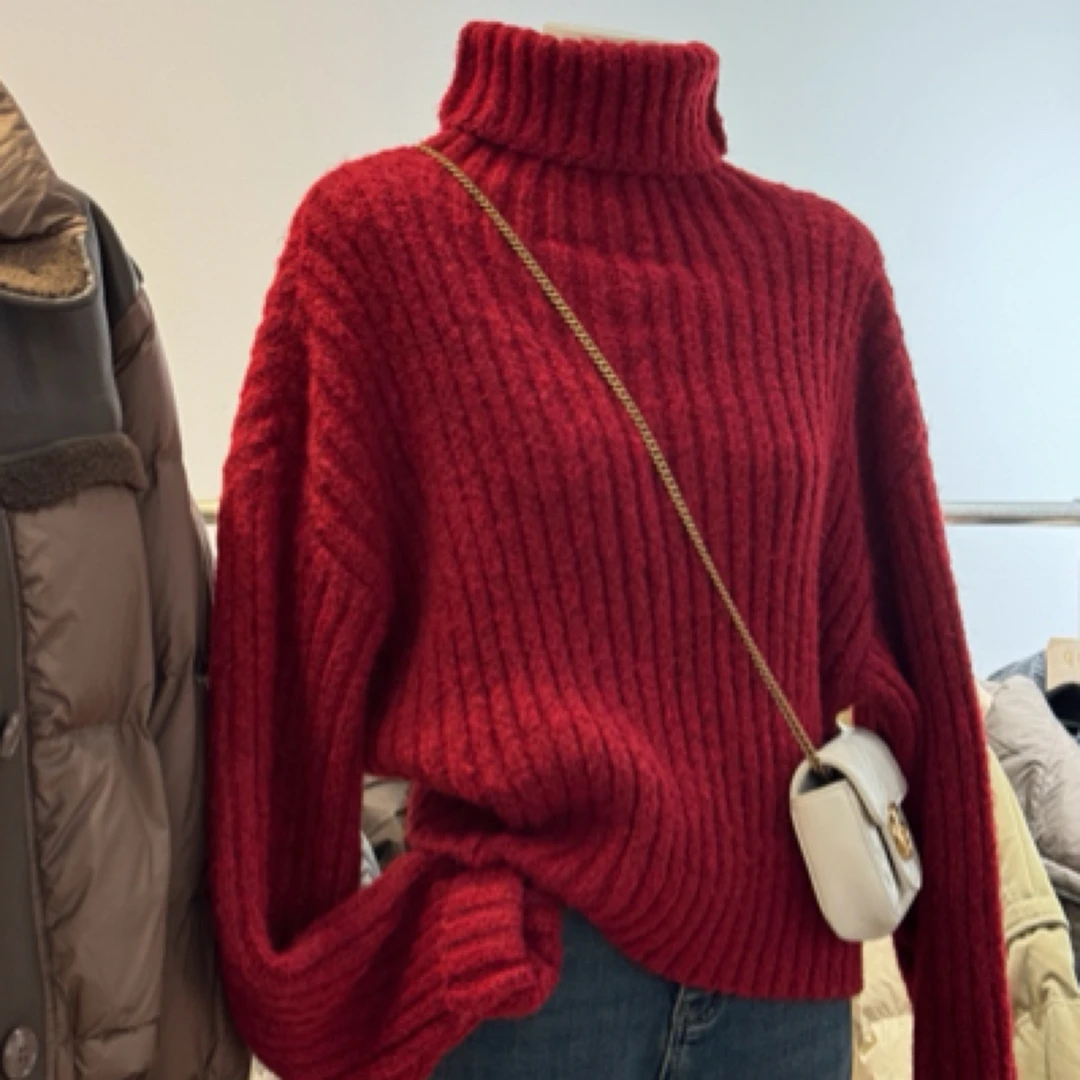 高领毛衣宽松休闲