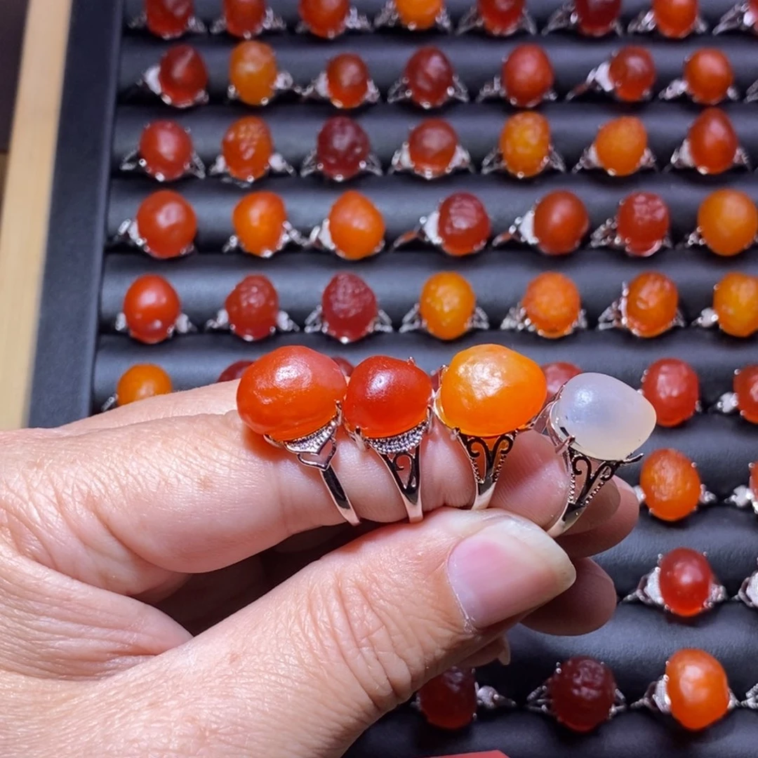 艳***空玛瑙/玉髓合金戒指