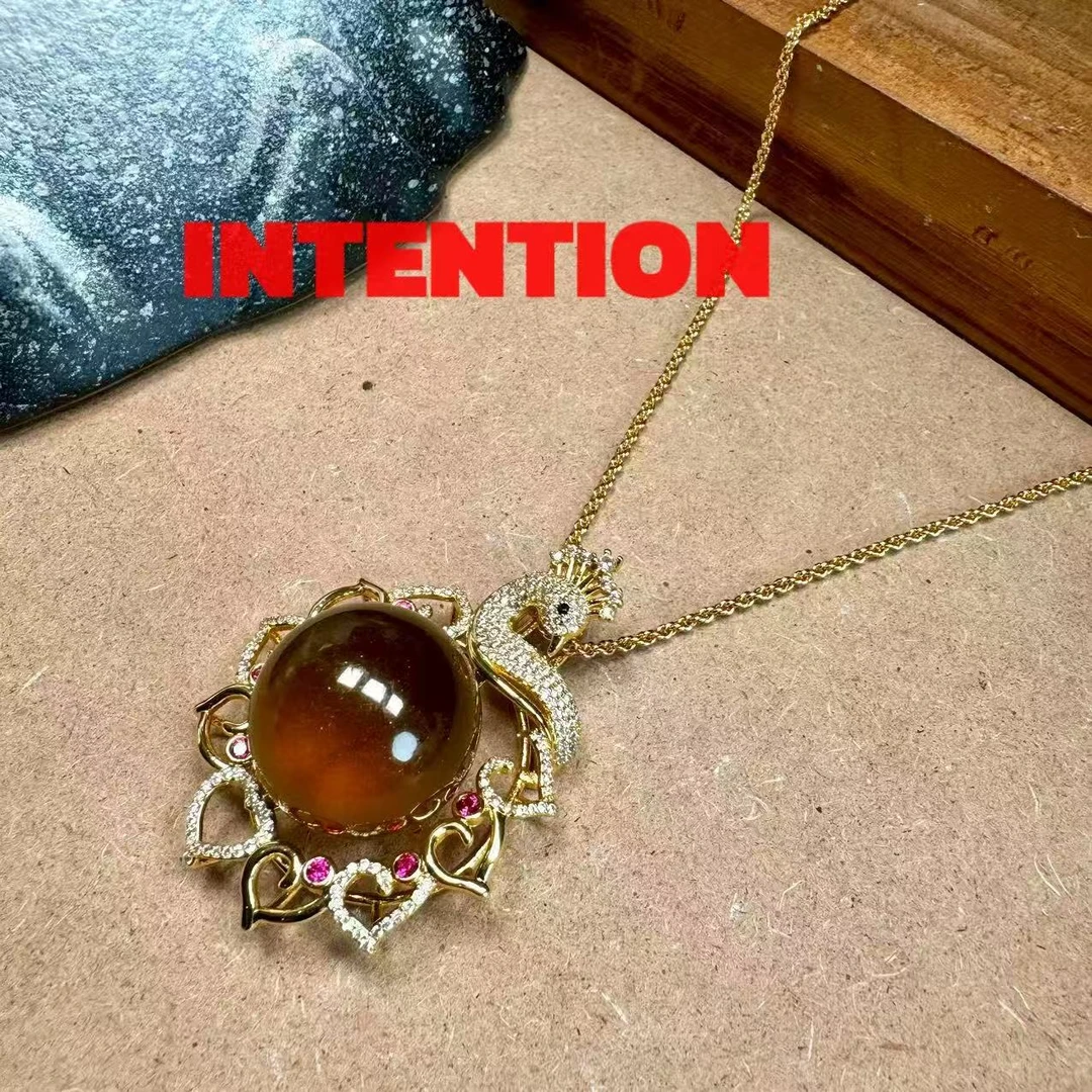 G吊坠 正品INTENTION【落日黄昏】全净水体吊坠带链子AE1087