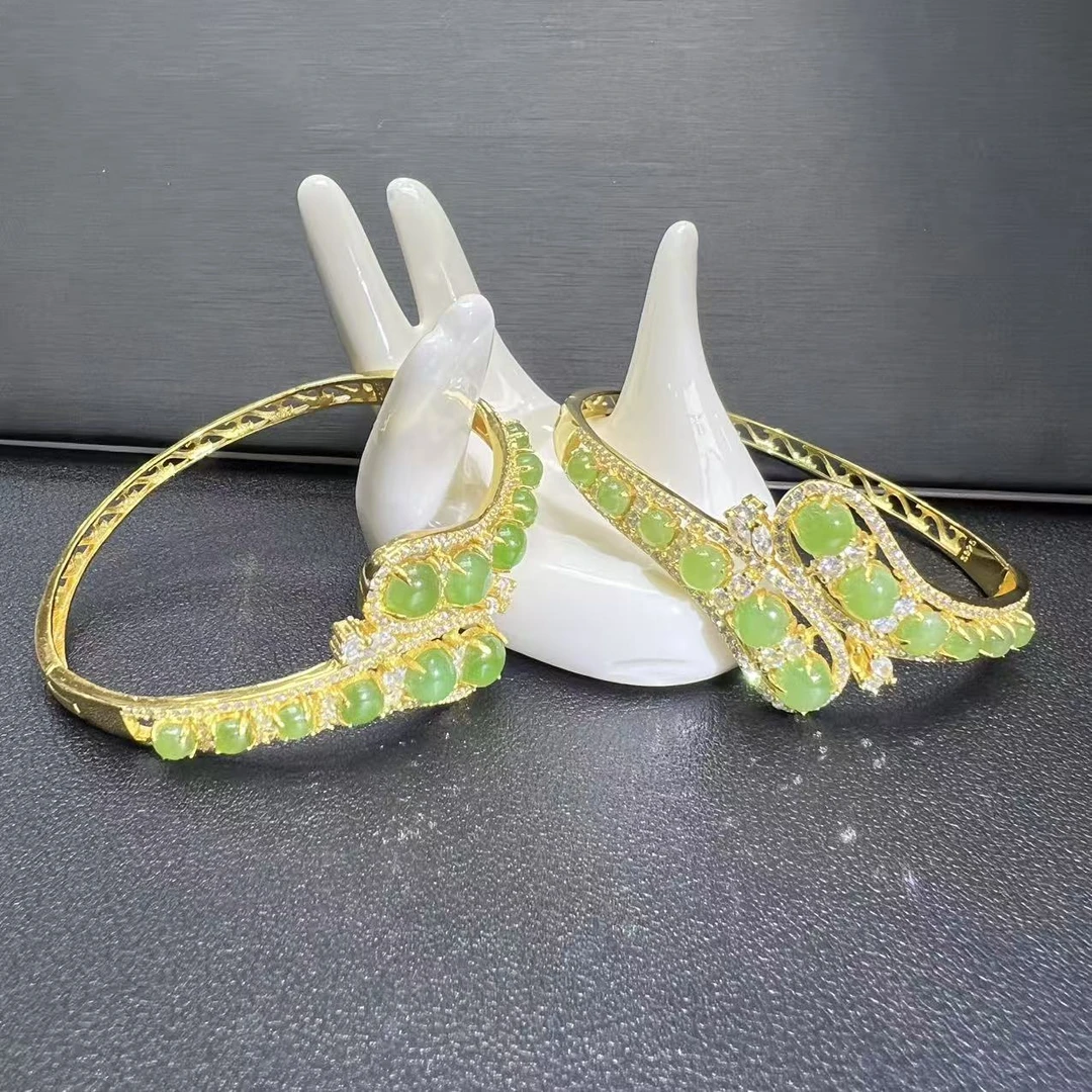 HY363-S925银和田玉手镯-活口-多样性发其一