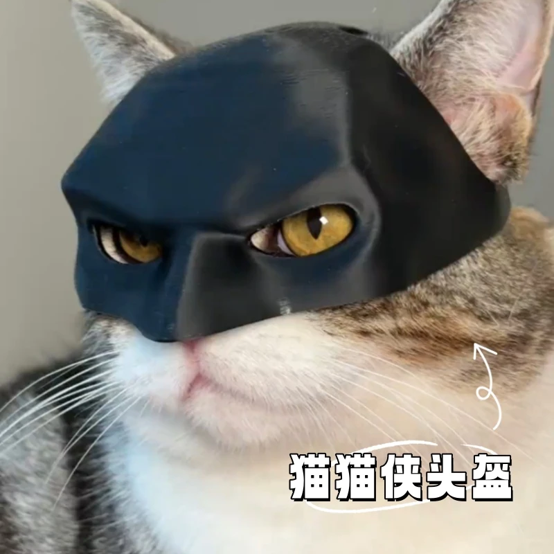 【猫猫侠】小猫配饰宠物搞怪帅气头盔蝙蝠侠cos道具小猫装扮面具