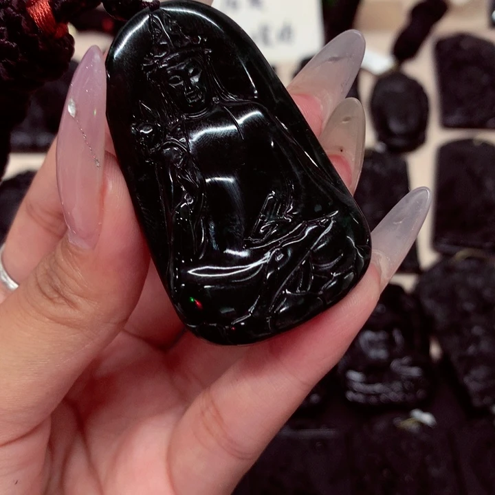 吊坠(不含链)未镶嵌翡翠天然a货钢琴黑挂件