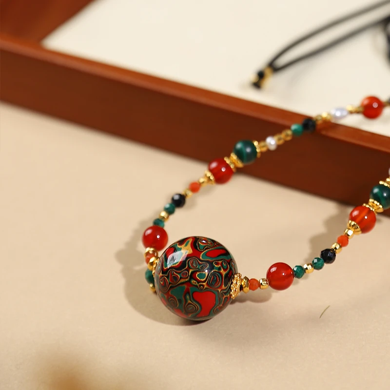 【小青】大漆珠DIY项链-多样性发其一