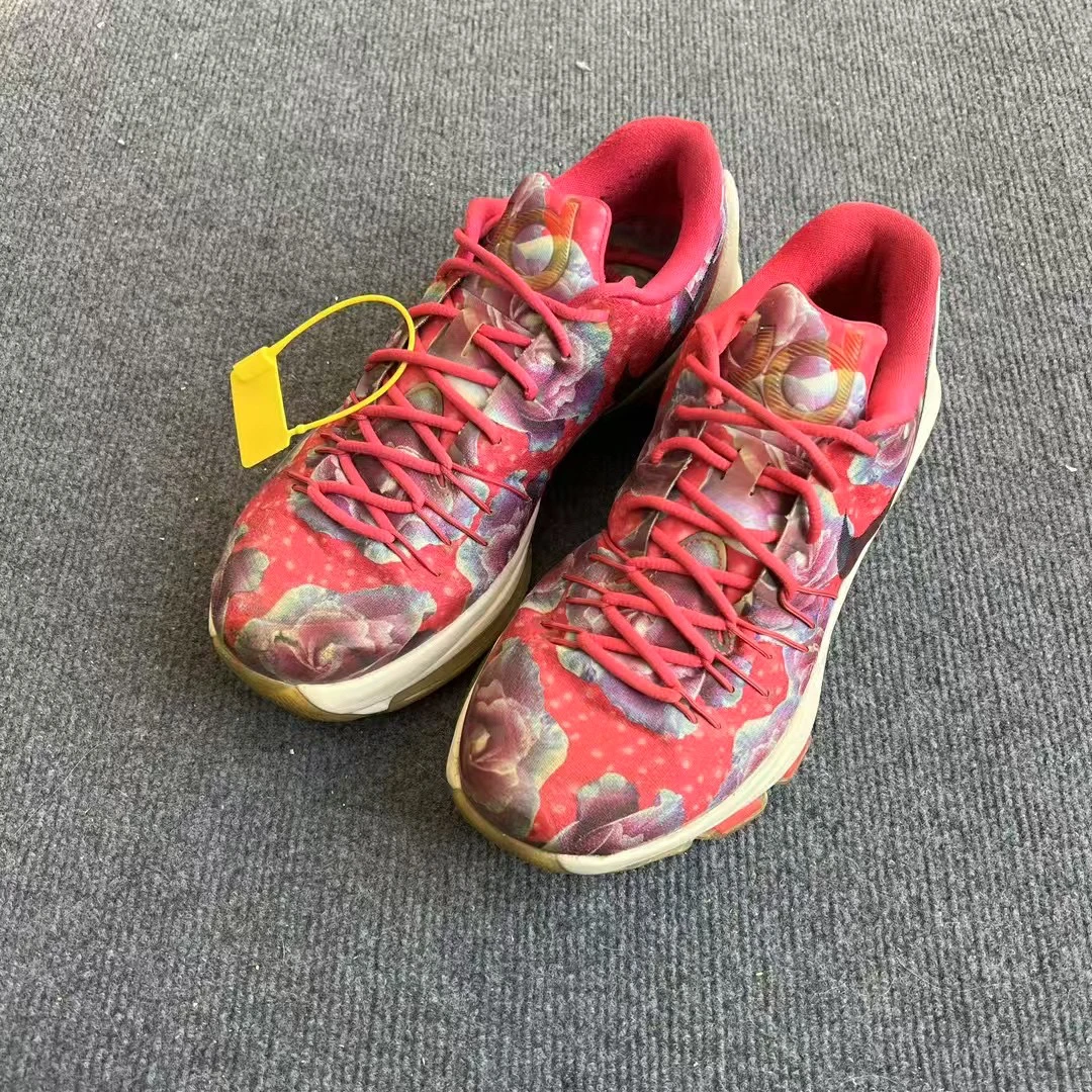 43码/耐克Nike KD8花卉 慈善 低帮实战篮球鞋/9新/二手无盒/售