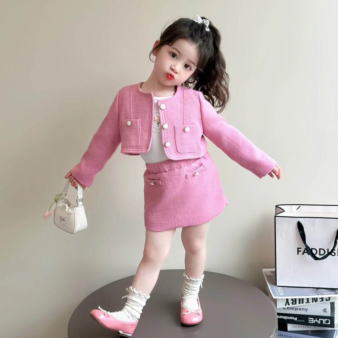 女童小香风套装2025新款儿童春秋装潮款时尚女宝宝秋季时髦两件套