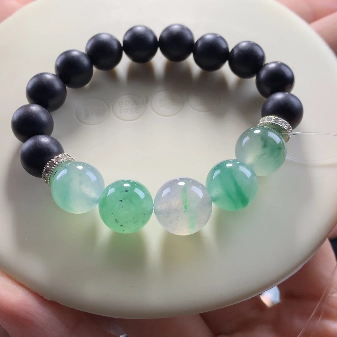 未镶嵌手串翡翠卡12-13特色飘花串（买断）