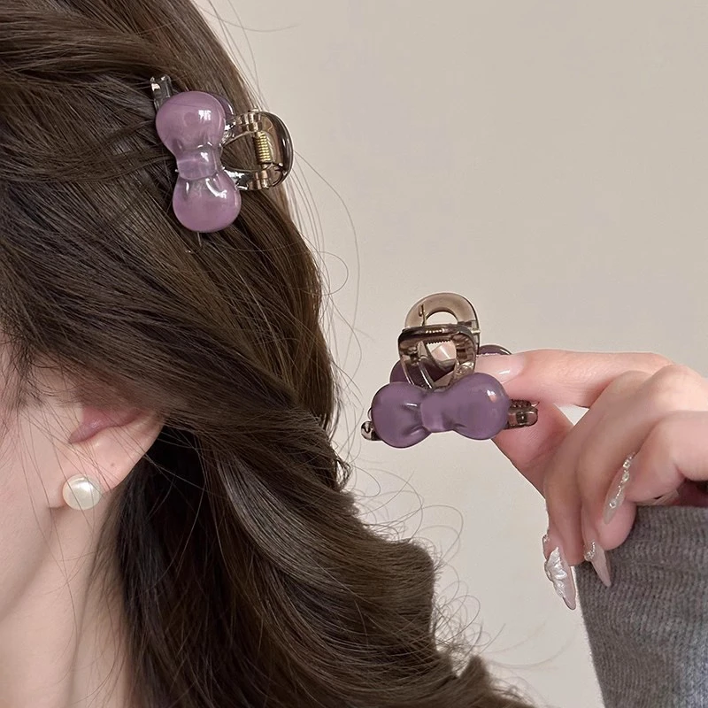 清新果冻色蝴蝶结小号抓夹刘海夹女2025新款高级感气质半扎发夹