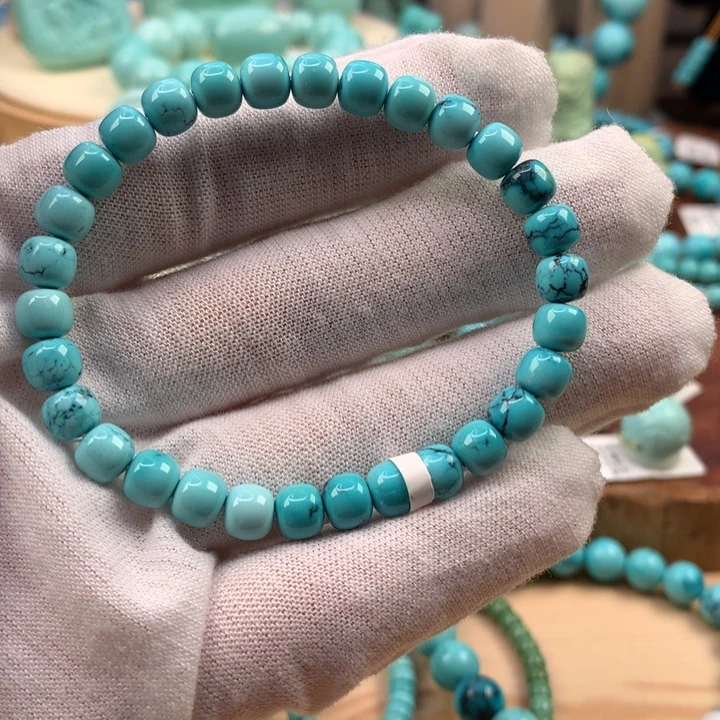 绿松石未镶嵌珠宝奇石水草老型单圈6.2mm