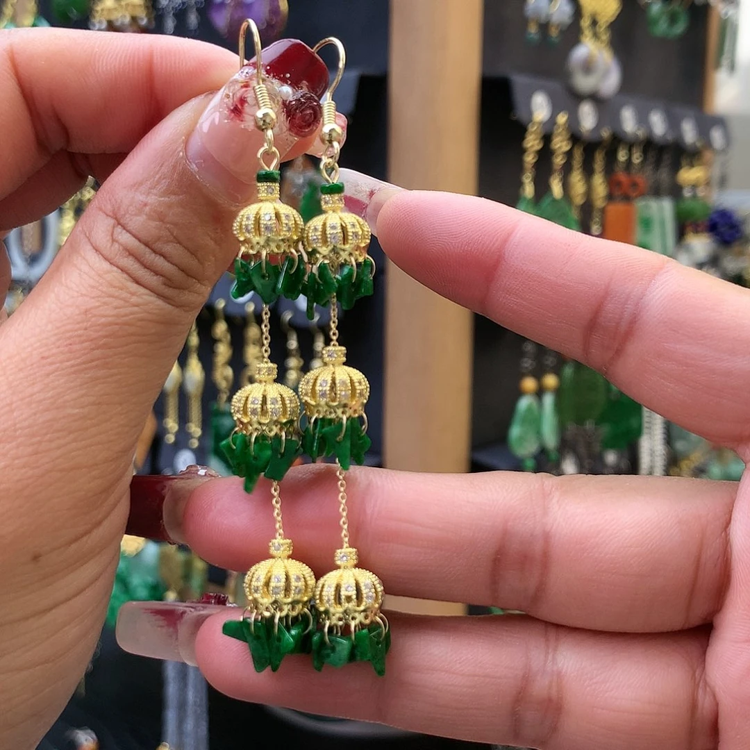 【闪购商品】翡翠耳饰未镶嵌耳坠