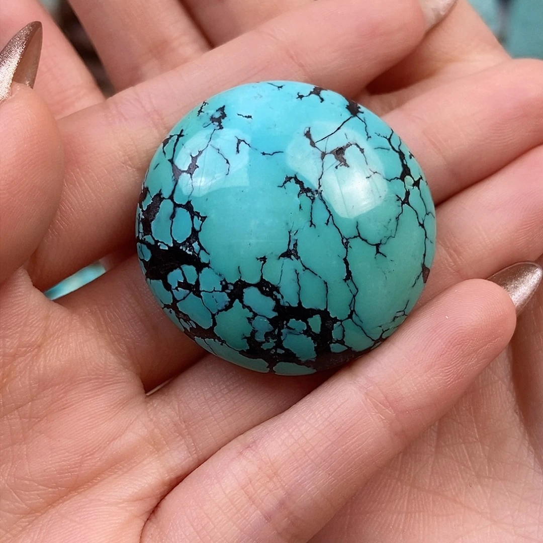 绿松石雕刻银S925镶嵌