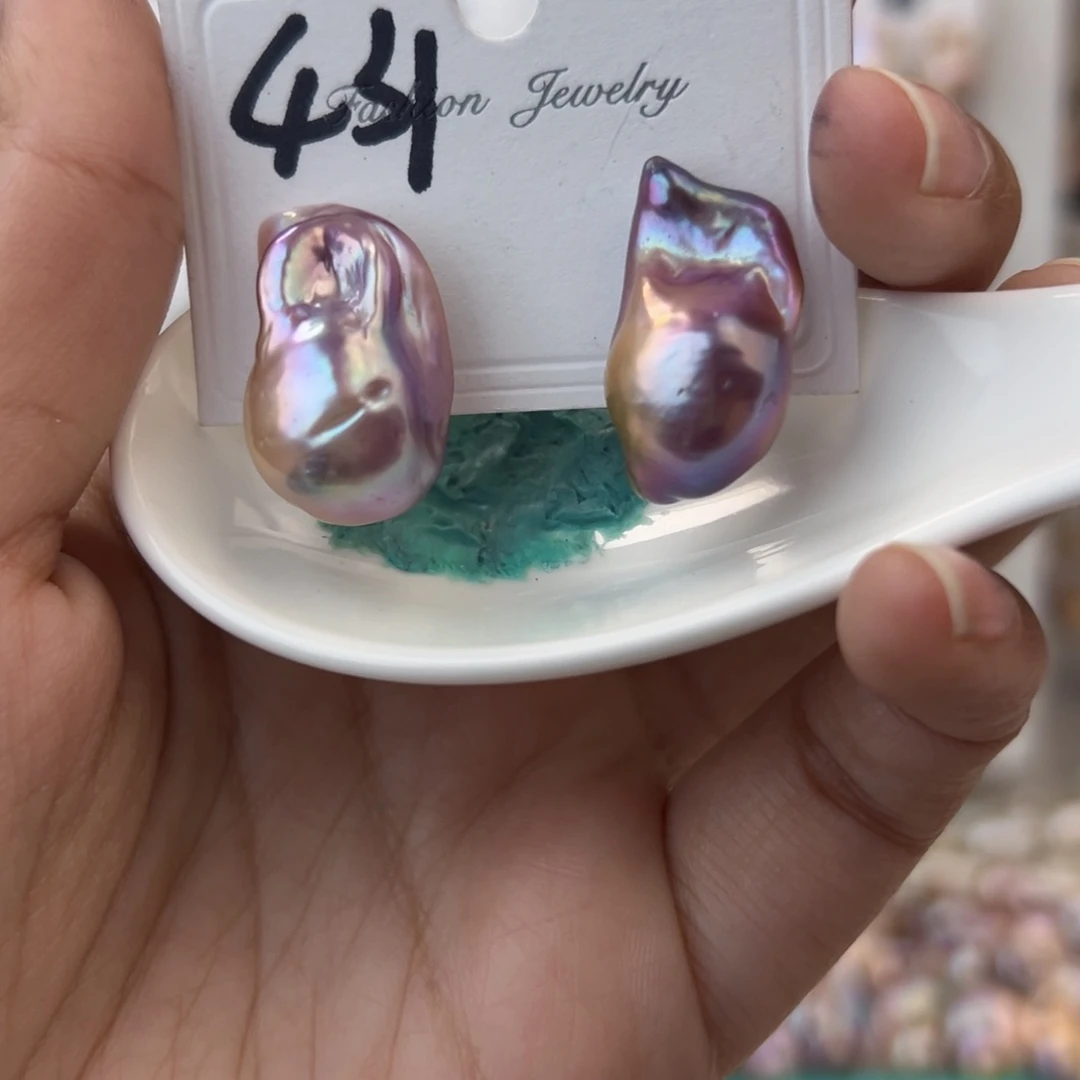 淡水珍珠耳饰银S925镶嵌