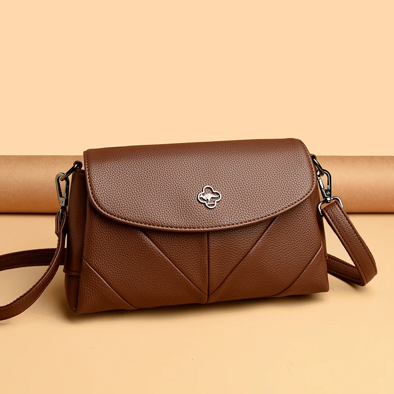 正品玫瑰袋鼠皮包女2025新款斜挎包时尚小方包百搭简约妈妈单肩包