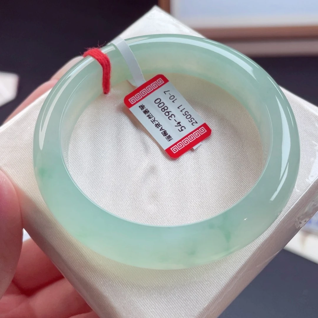 翡翠手镯未镶嵌糯*叽54.4青提葡萄肉 夏日氛围感