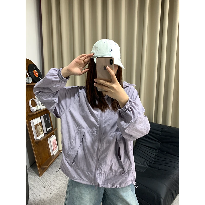 安克森冰丝凉感户外防晒衣男女同款透气宽松休闲上衣夏季防晒服PP