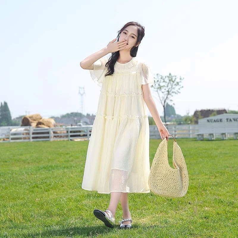 女童连衣裙夏装薄款2025新款12岁15儿童夏季大童宽松女孩夏天裙子