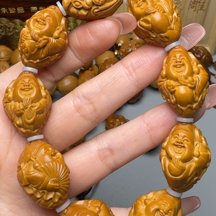 橄榄核手串/手链荷叶财神