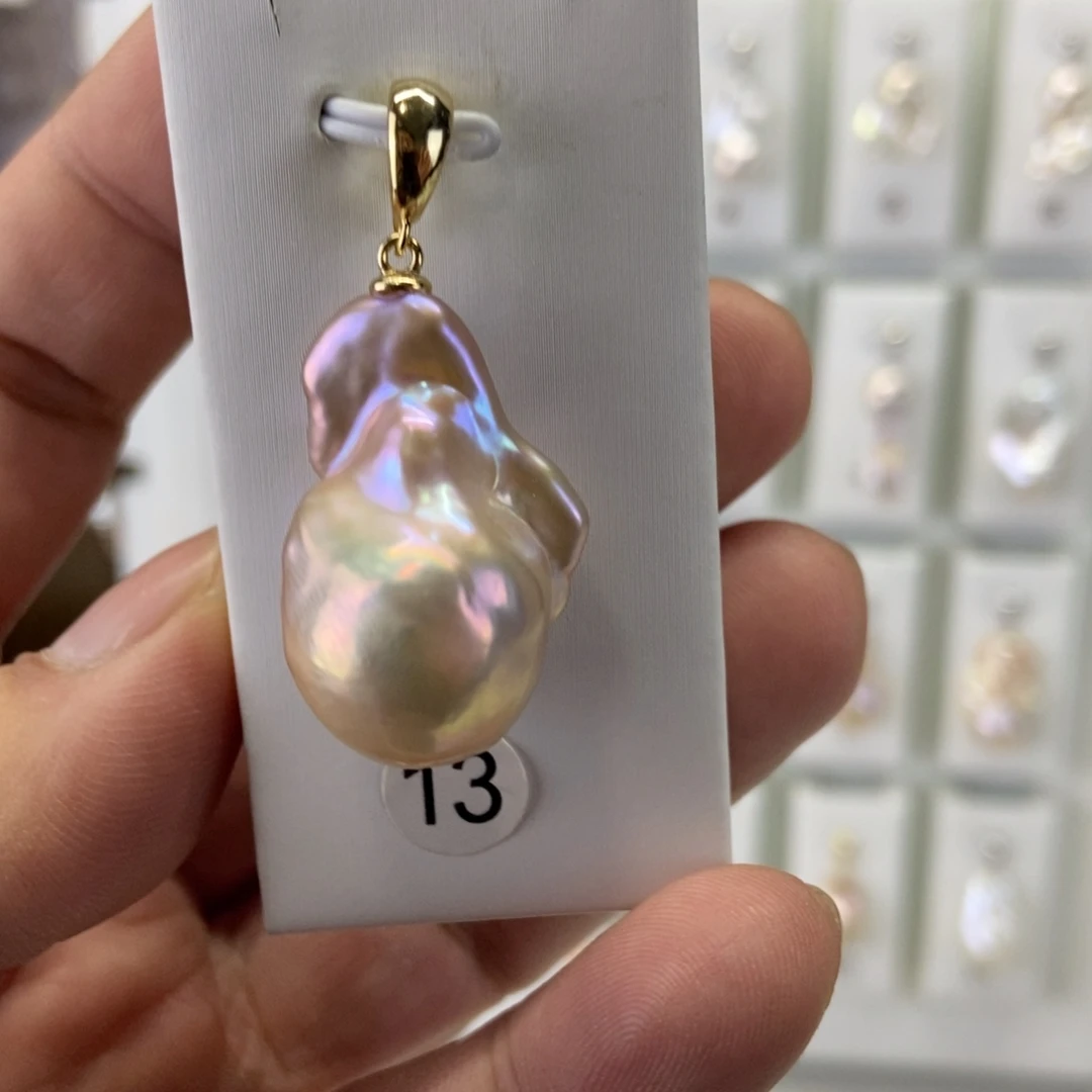 银S925镶嵌吊坠(不含链)淡水珍珠