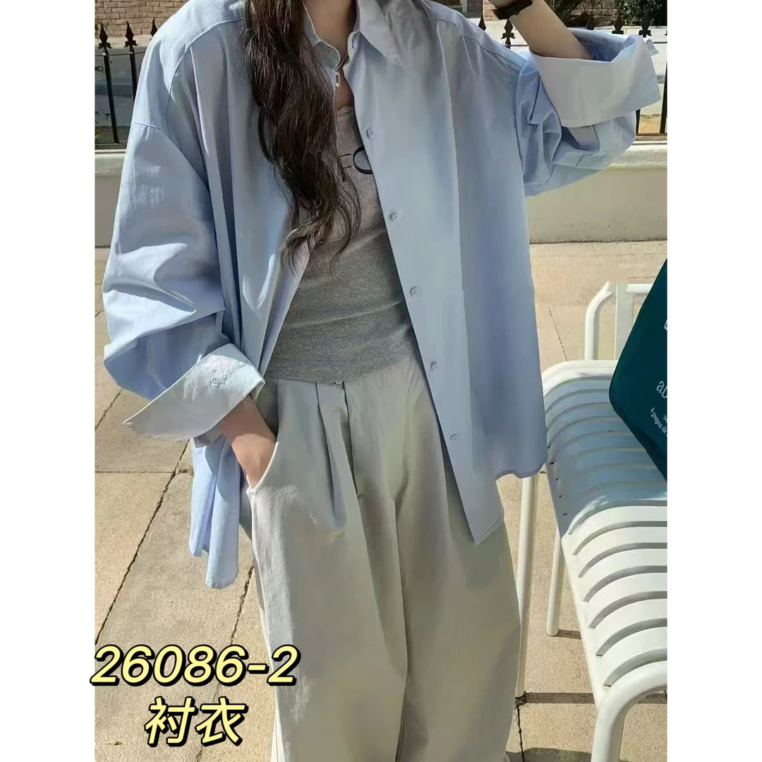 26086-2（部分无水洗唛，介意慎拍）SANFAN新款翻领衬衣