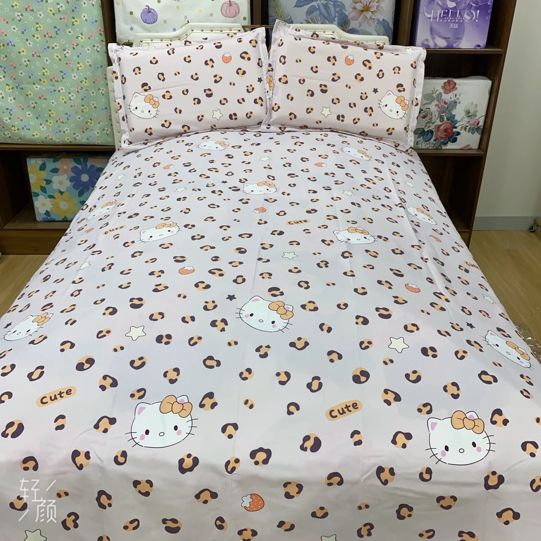 【F豹纹猫咪】双人床单2.3×2.4米加厚山东老粗布软凉席不跑奢华床品